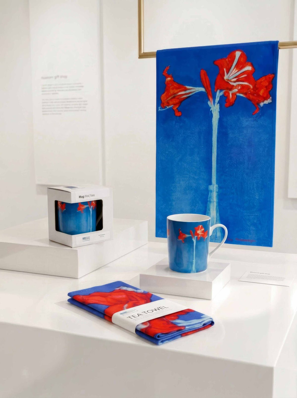 Amaryllis art mug & tea towel gift set by Piet Mondrian – museum-licensed Dutch Masters art gift from ArtyGifts