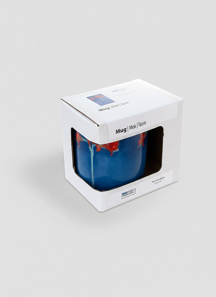 Mondrian Amaryllis mug gift box – white eco-friendly packaging, ArtyGifts
