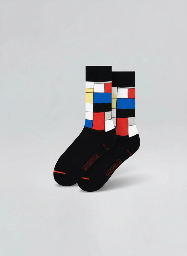 Art Socks Composition with Red, Blue and Yellow Piet Mondrian – art socks in organic cotton | ArtyGifts

