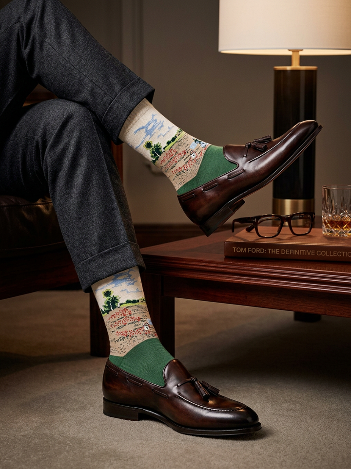 Art Socks Field with Poppies Claude Monet – art socks in organic cotton | ArtyGifts
