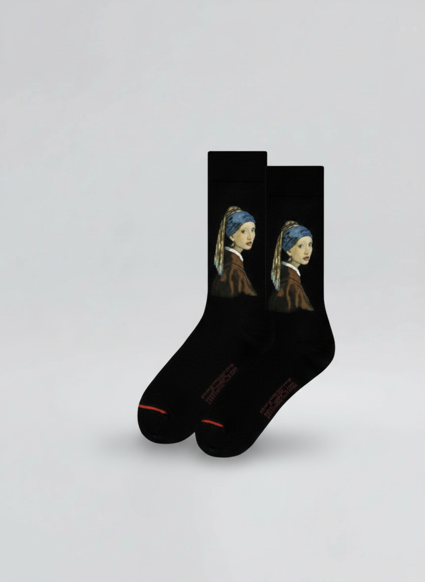 Art Socks Girl with the Pearl Earring Johannes Vermeer – art socks in organic cotton | ArtyGifts
