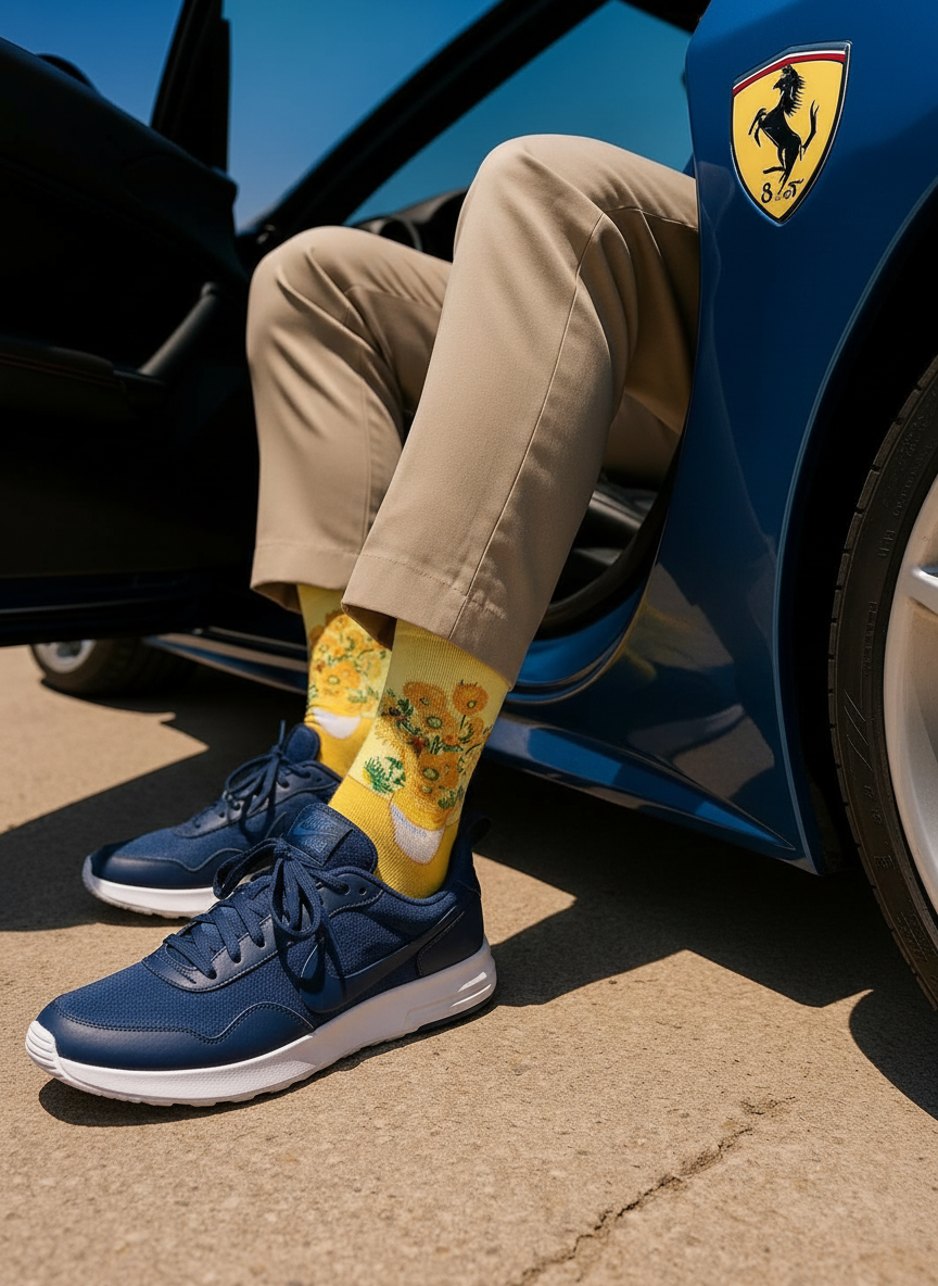 Art Socks Sunflowers Vincent van Gogh – art socks in organic cotton | ArtyGifts
