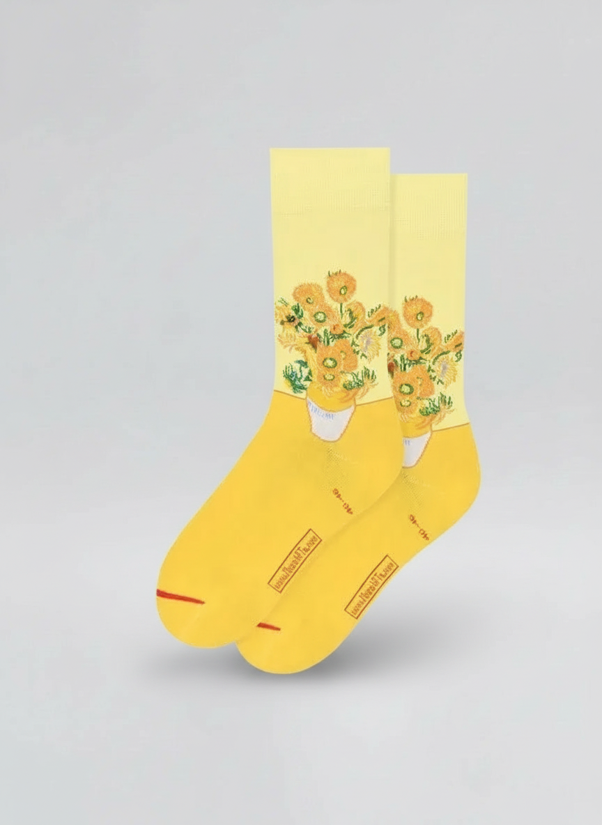 Art Socks Sunflowers Vincent van Gogh – art socks in organic cotton | ArtyGifts
