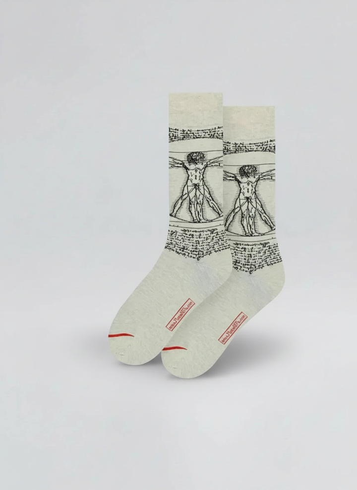 Art Socks Vitruvian Man Leonardo da Vinci – art socks in organic cotton | ArtyGifts
