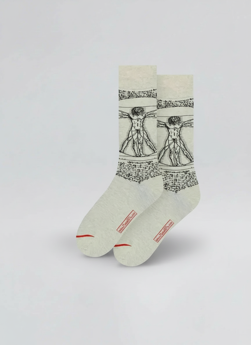 Art Socks Vitruvian Man Leonardo da Vinci – art socks in organic cotton | ArtyGifts
