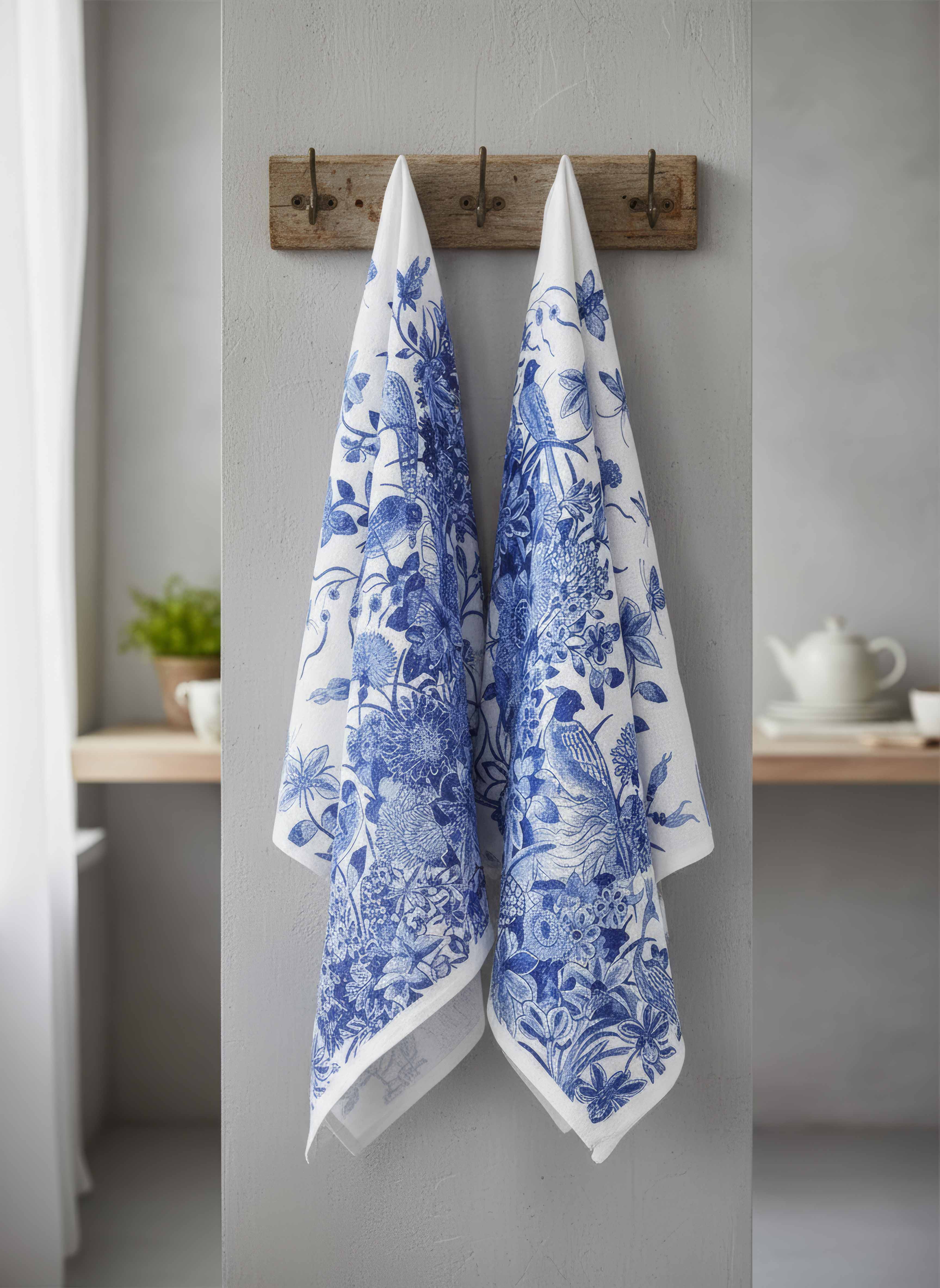 Delft Blue Birds tea towel set of 2 – Rijksmuseum collection | ArtyGifts
