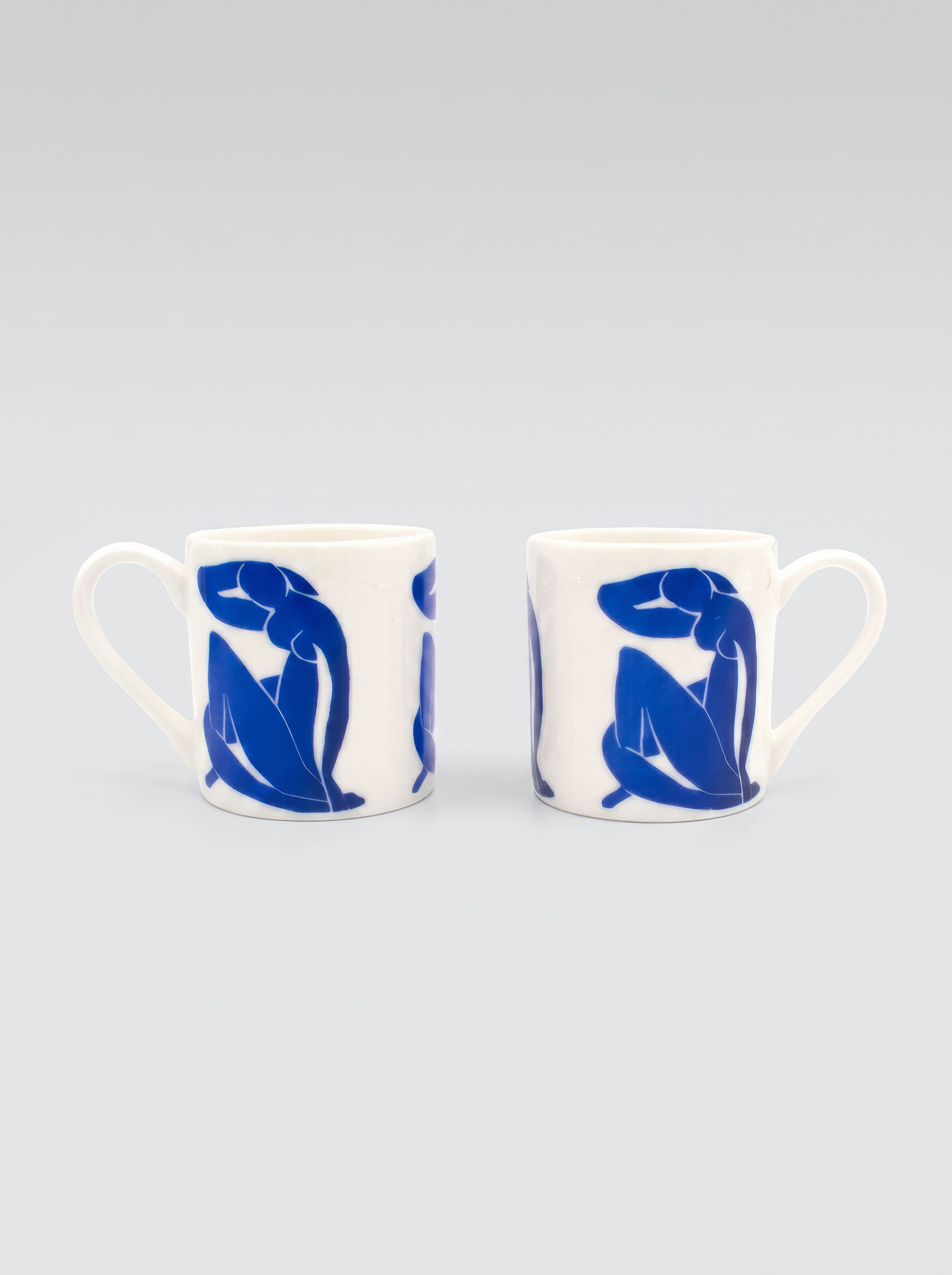 ArtyGifts The Blue Figure by Henri Matisse – 2 espresso cups on white background