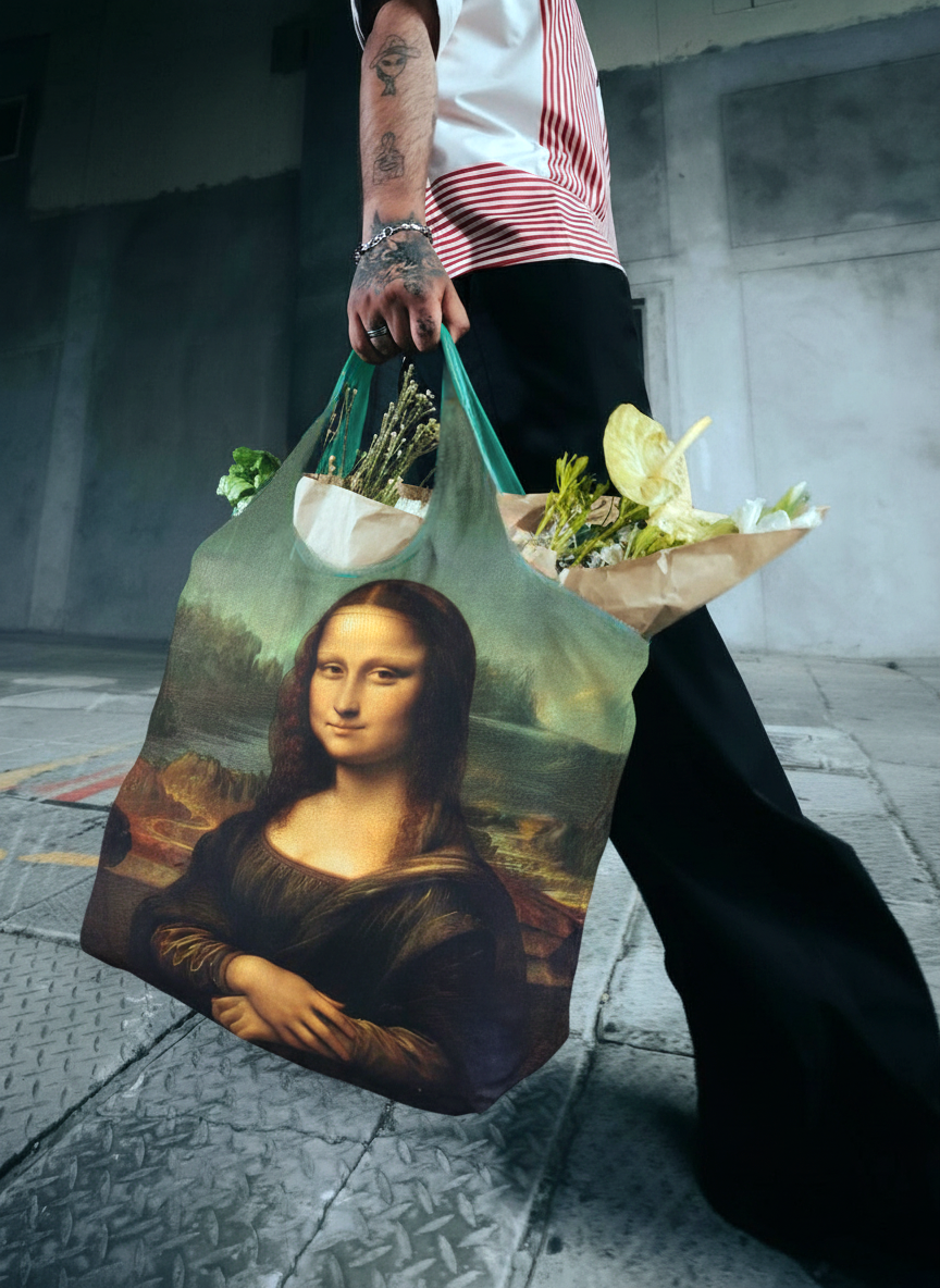 Opvouwbare Shopper Tas, Mona Lisa, Leonardo da Vinci