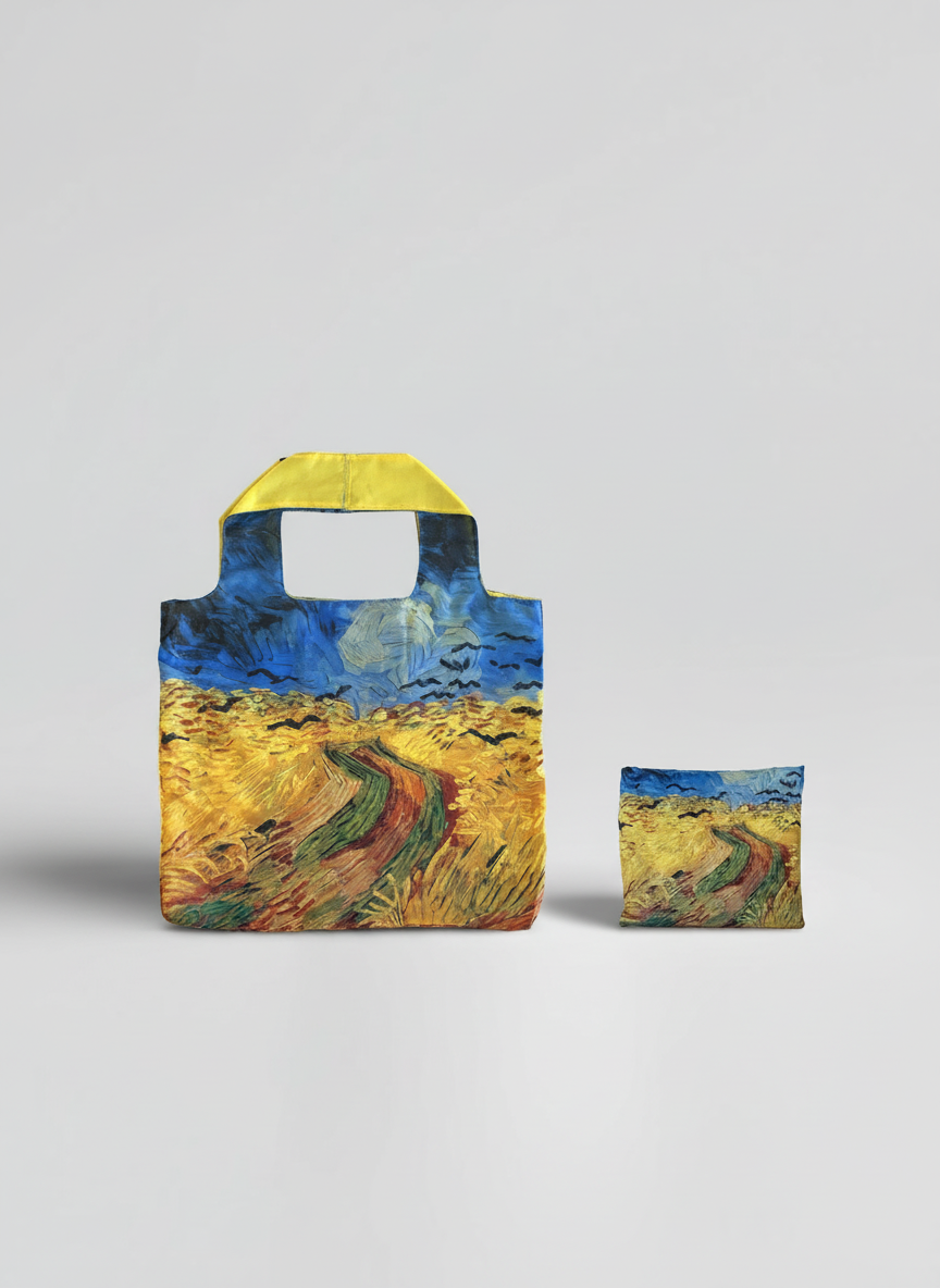Foldable Shopper Bag, Wheat field with Crows, Vincent van Gogh