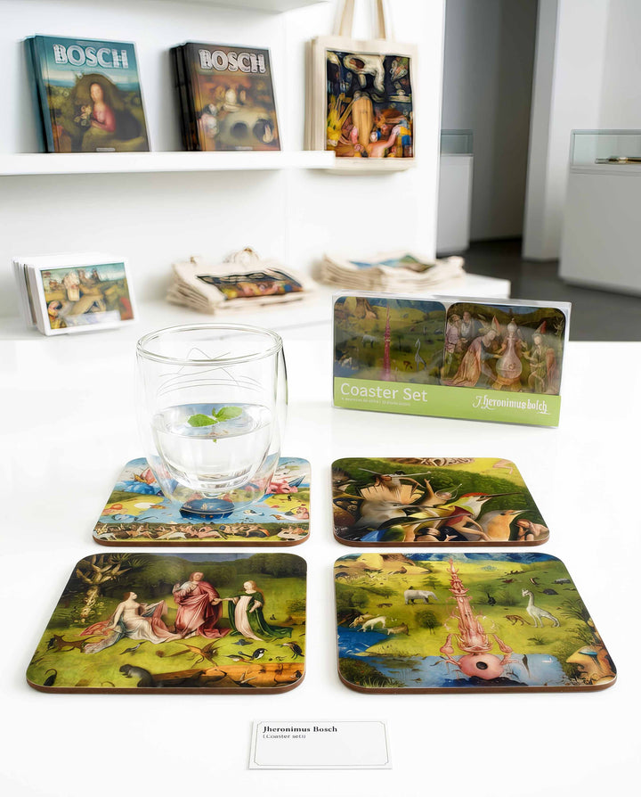 Hieronymus Bosch Garden of Earthly Delights coaster set of 4 with gift box in museum shop — art souvenir gift for him or her | ArtyGifts