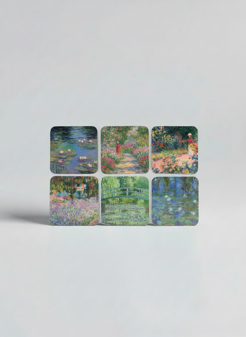 Coaster Set, Monet's Garden, Claude Monet
