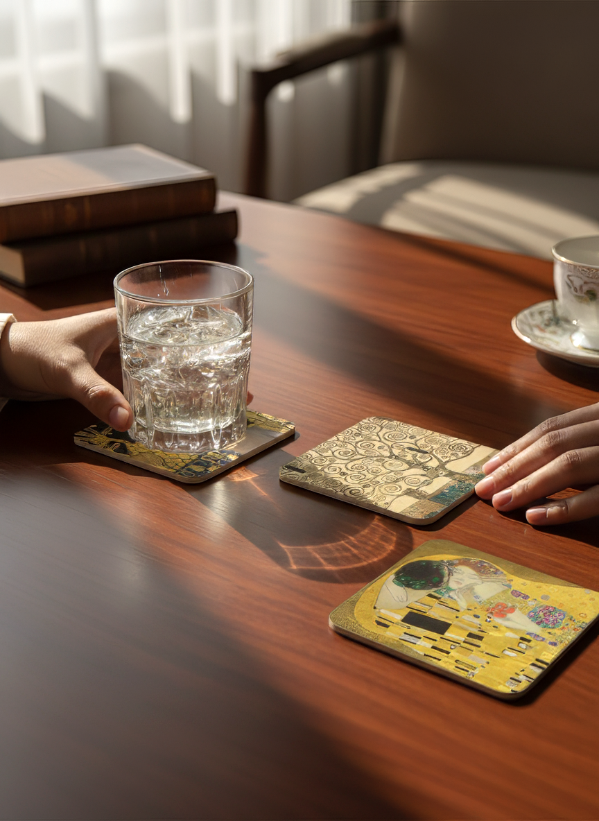 Coaster Set, Masterpieces, Gustav Klimt