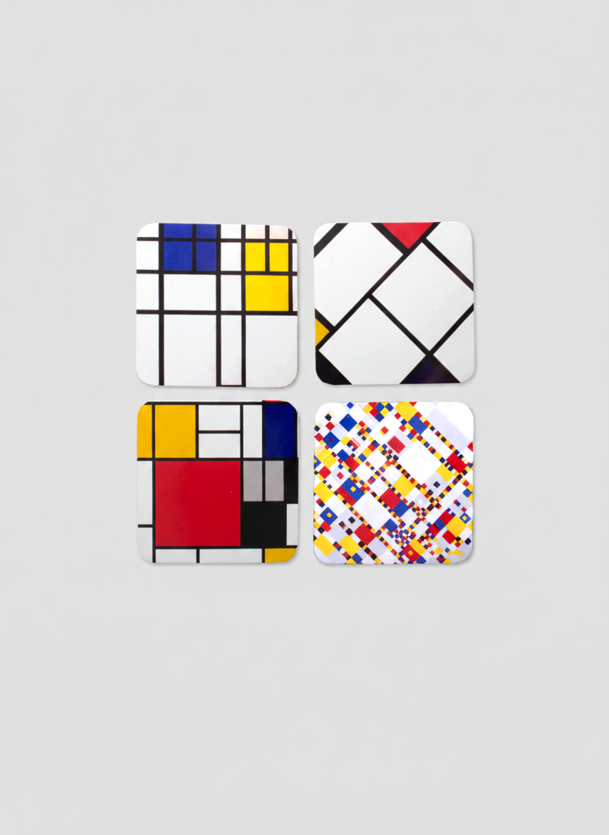 Onderzetterset van 4, Compositie, Piet Mondriaan