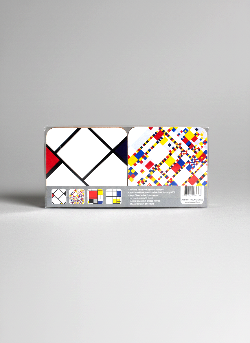 Onderzetterset van 4, Compositie, Piet Mondriaan