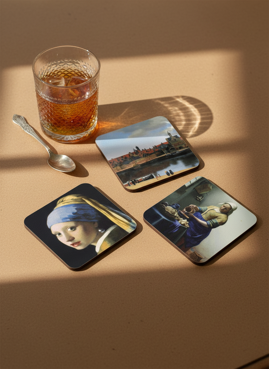 Coaster Set, Masterpieces, Johannes Vermeer