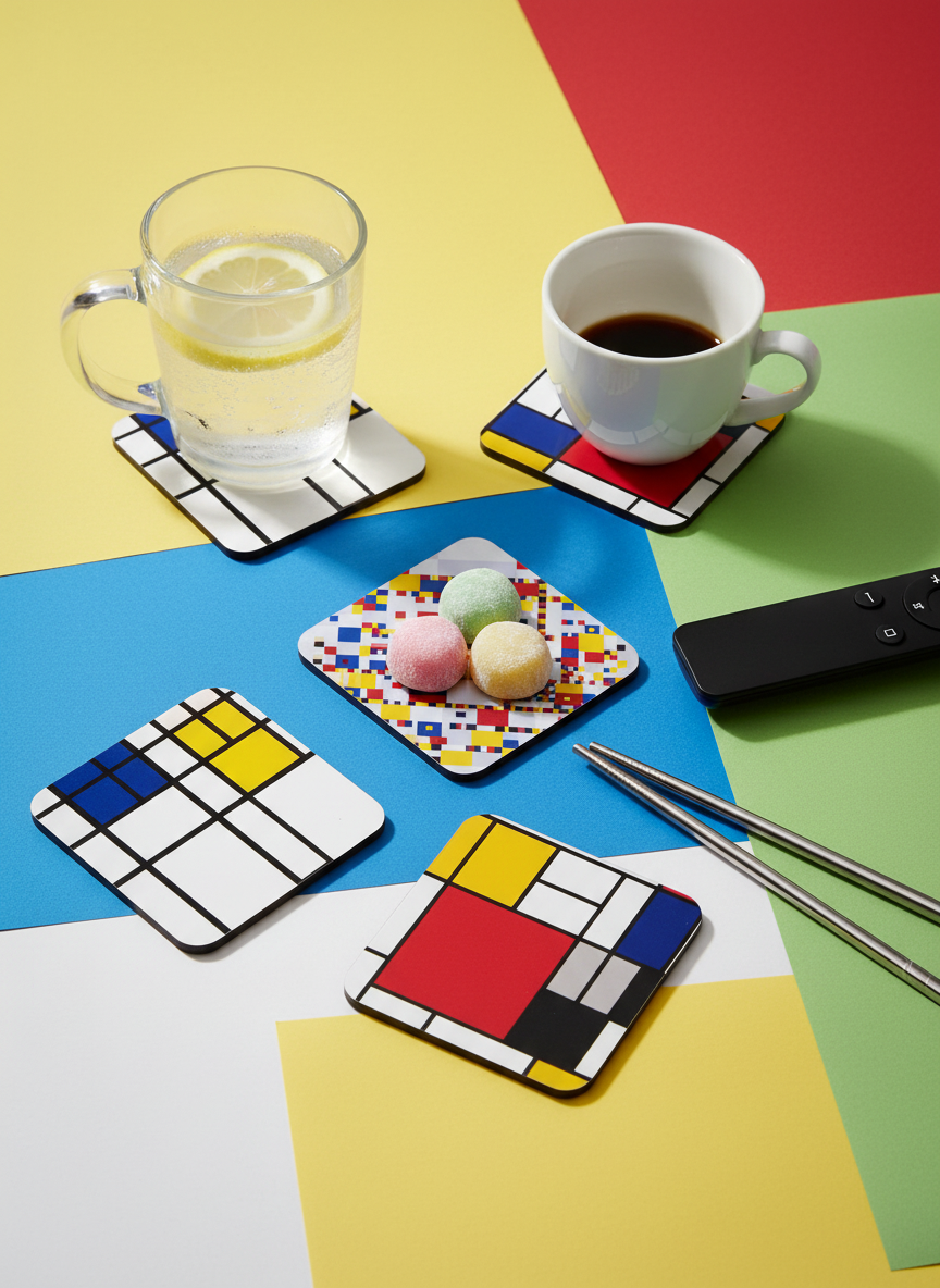 Coaster Set, Composition, Piet Mondrian