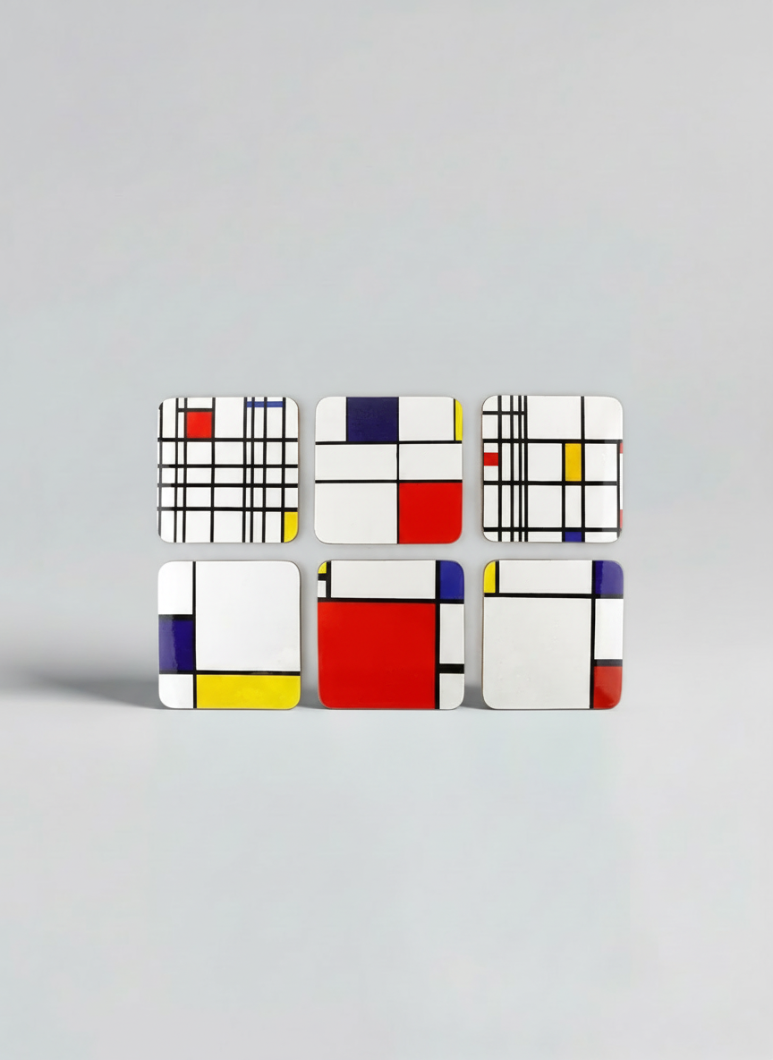 Coaster Set, Composition, Piet Mondrian