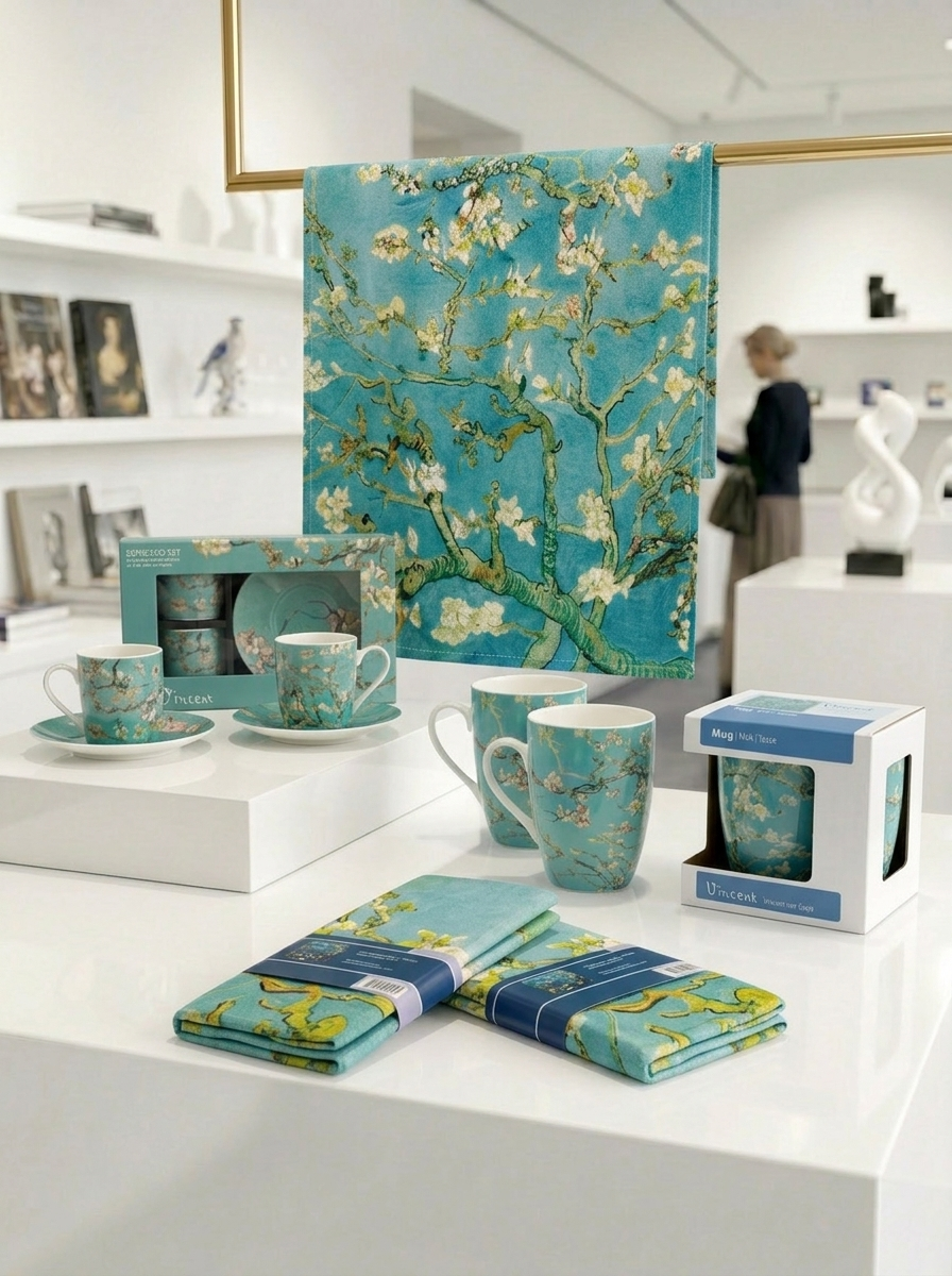 Coffee and Tea Kitchen Gift Set Almond Blossom Vincent van Gogh – art kitchen gift | ArtyGifts
