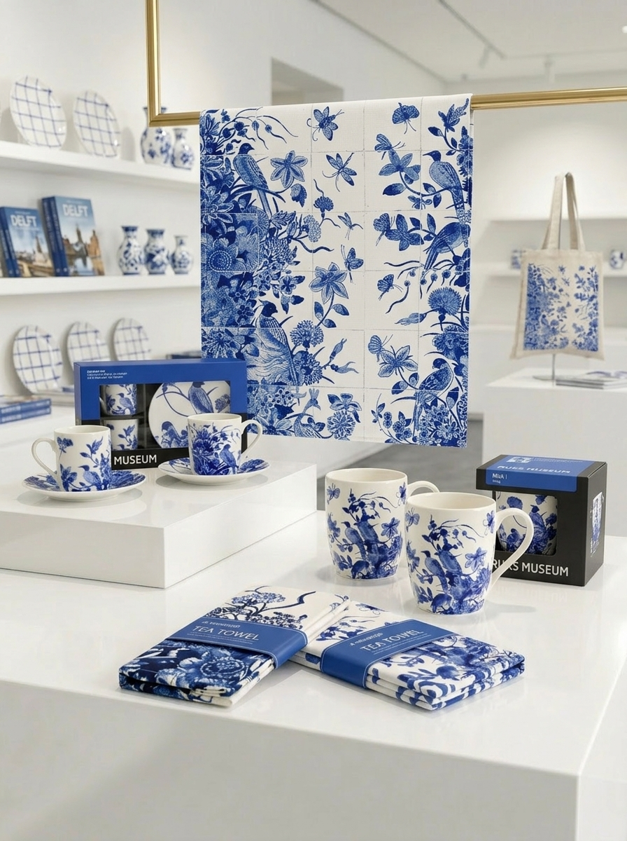 Coffee and Tea Kitchen Gift Set Delft Blue Birds – art kitchen gift | Rijksmuseum x ArtyGifts
