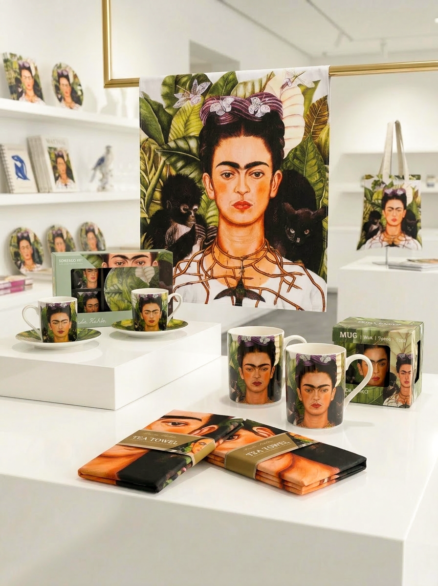 Coffee and Tea Kitchen Gift Set Self Portrait Frida Kahlo – art kitchen gift | ArtyGifts
