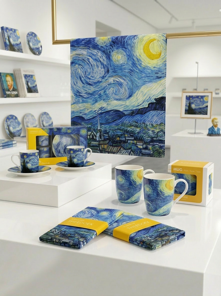 Coffee and Tea Kitchen Gift Set Starry Night Vincent van Gogh – art kitchen gift | ArtyGifts
