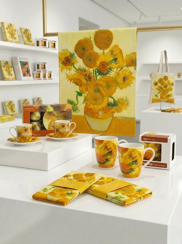 Coffee and Tea Kitchen Gift Set Sunflowers Vincent van Gogh – art kitchen gift | ArtyGifts
