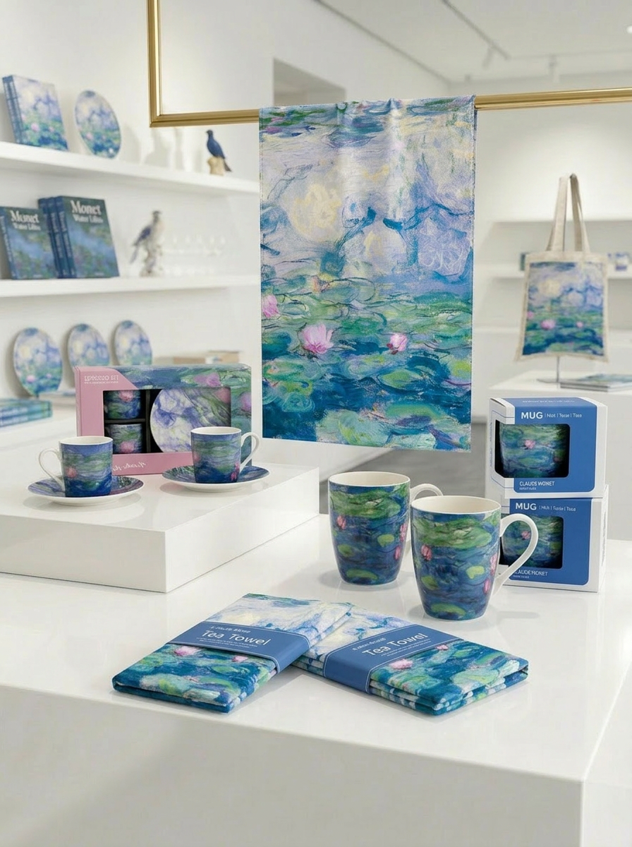 Coffee and Tea Kitchen Gift Set Water Lilies Claude Monet – art kitchen gift | ArtyGifts
