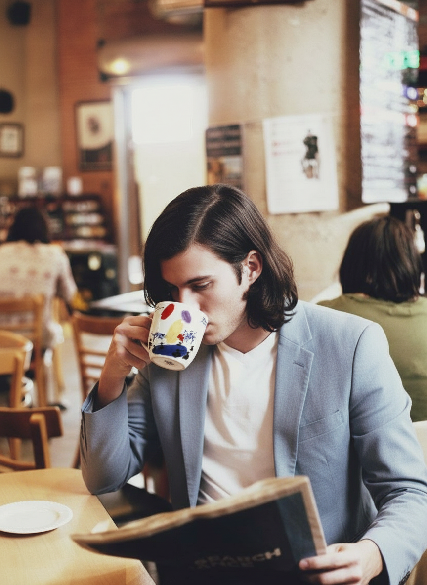 Picasso Corrida porcelain mug – man drinking from mug, ArtyGifts