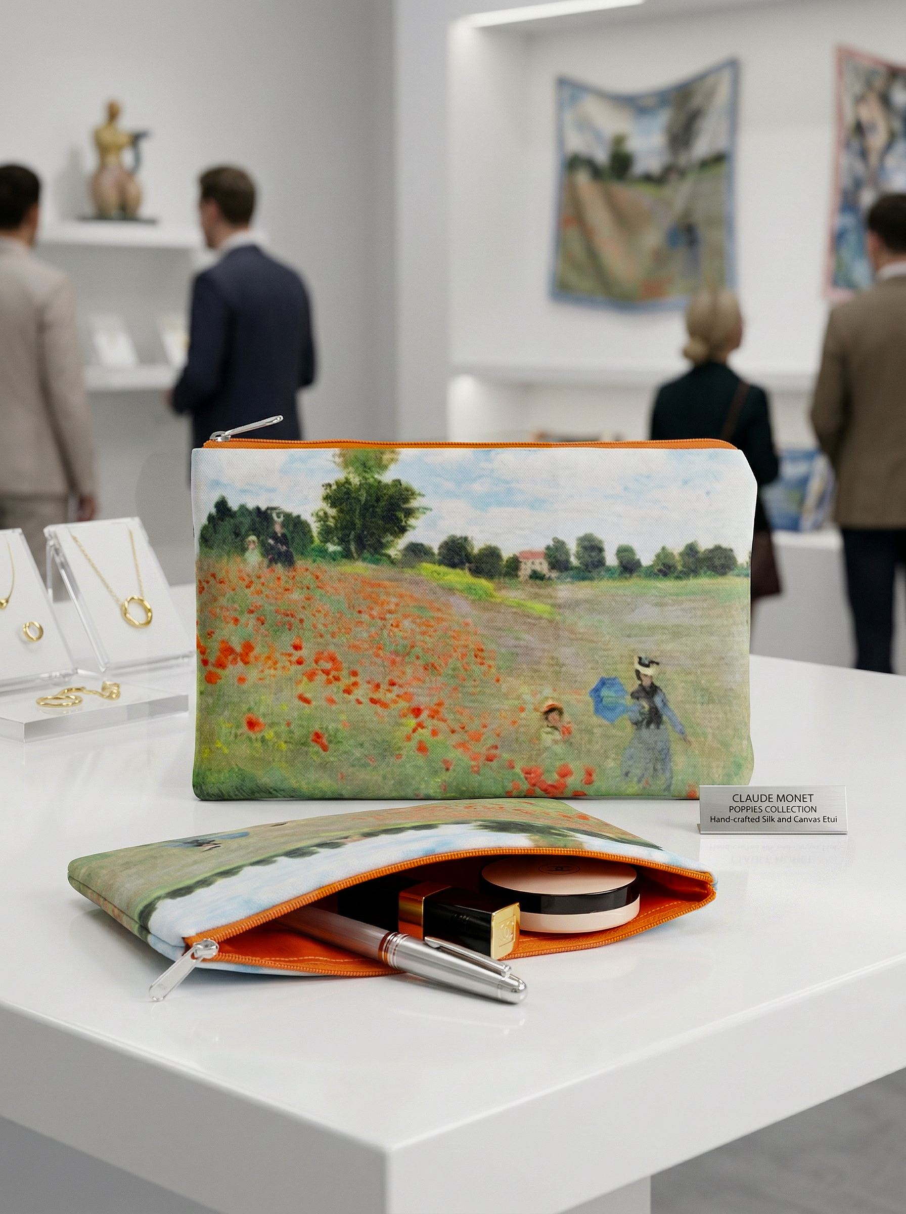 Cosmetic & Travel Bag Field with Poppies Claude Monet – displayed in museum shop | ArtyGifts
