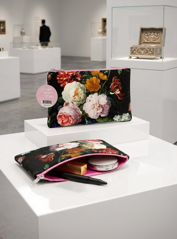 Cosmetic & Travel Bag Flowers Still Life Jan Davidsz. de Heem – displayed in museum shop | ArtyGifts
