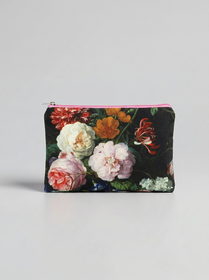 Cosmetic & Travel Bag Flowers Still Life Jan Davidsz. de Heem – art makeup bag detail | ArtyGifts
