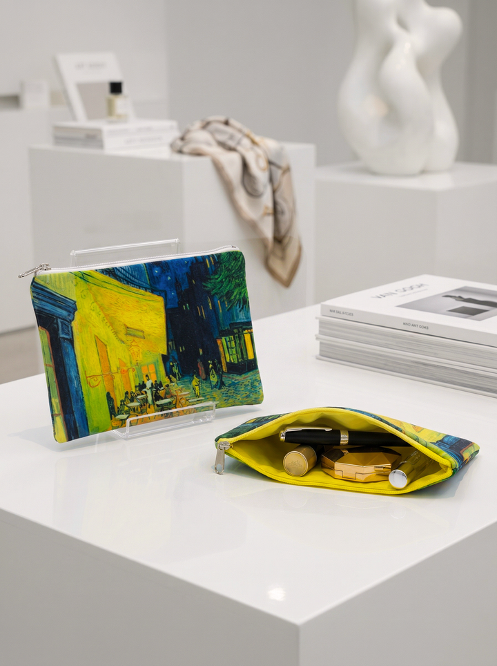 Cosmetic & Travel Bag Garden in Auvers Vincent van Gogh – displayed in museum shop | ArtyGifts
