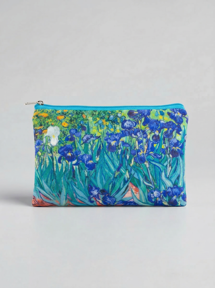 Cosmetic & Travel Bag Irises Vincent van Gogh – art makeup bag detail | ArtyGifts
