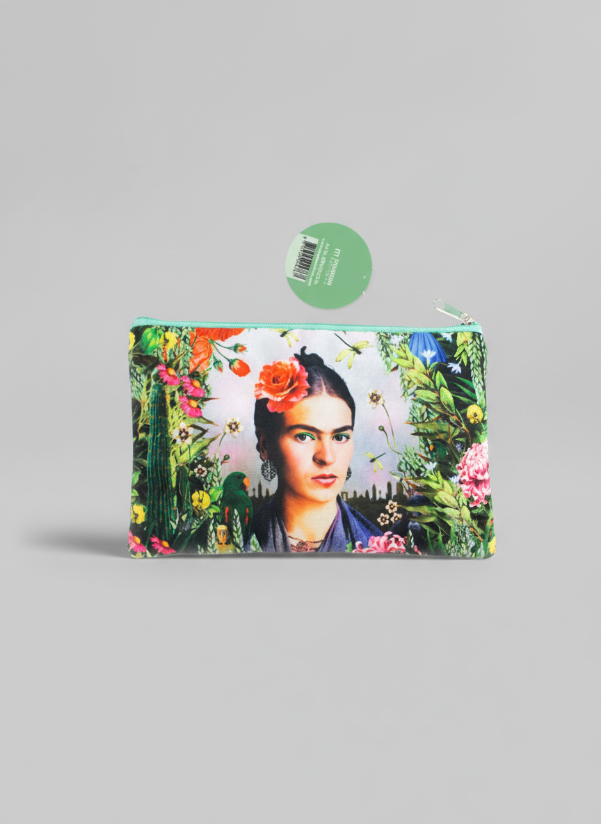 Cosmetic & Travel Bag Self Portrait Frida Kahlo – art makeup bag detail | ArtyGifts
