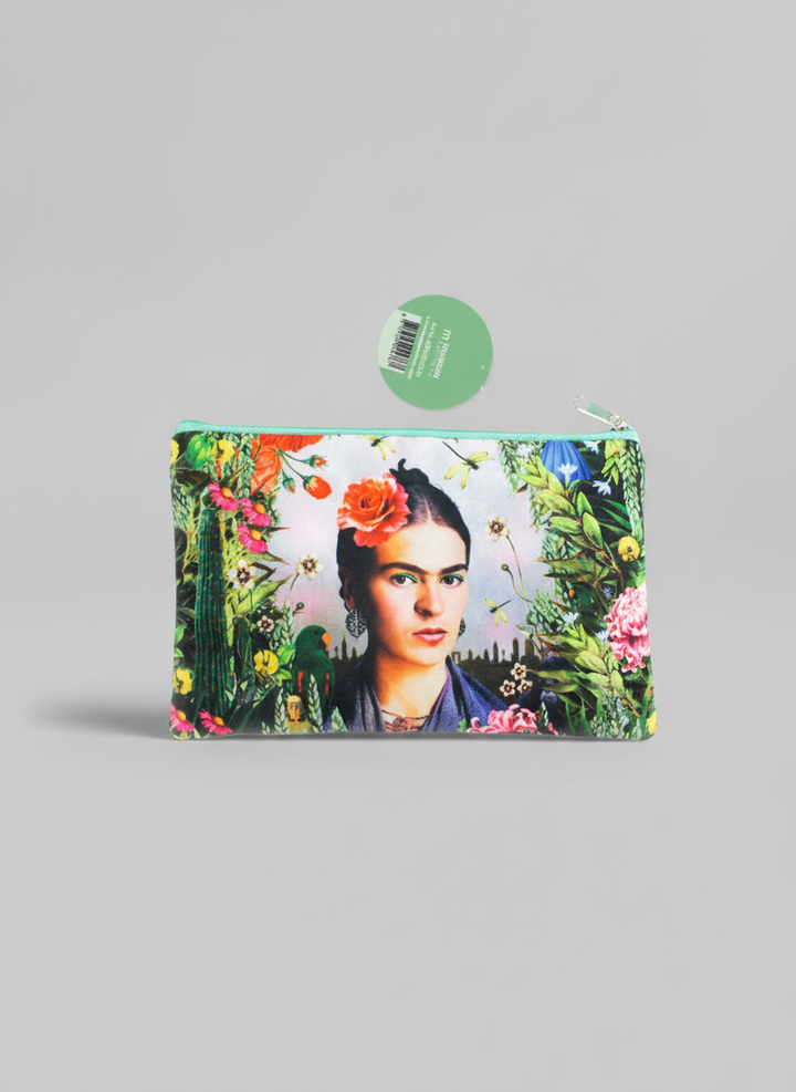 Cosmetic & Travel Bag Self Portrait Frida Kahlo – art makeup bag detail | ArtyGifts
