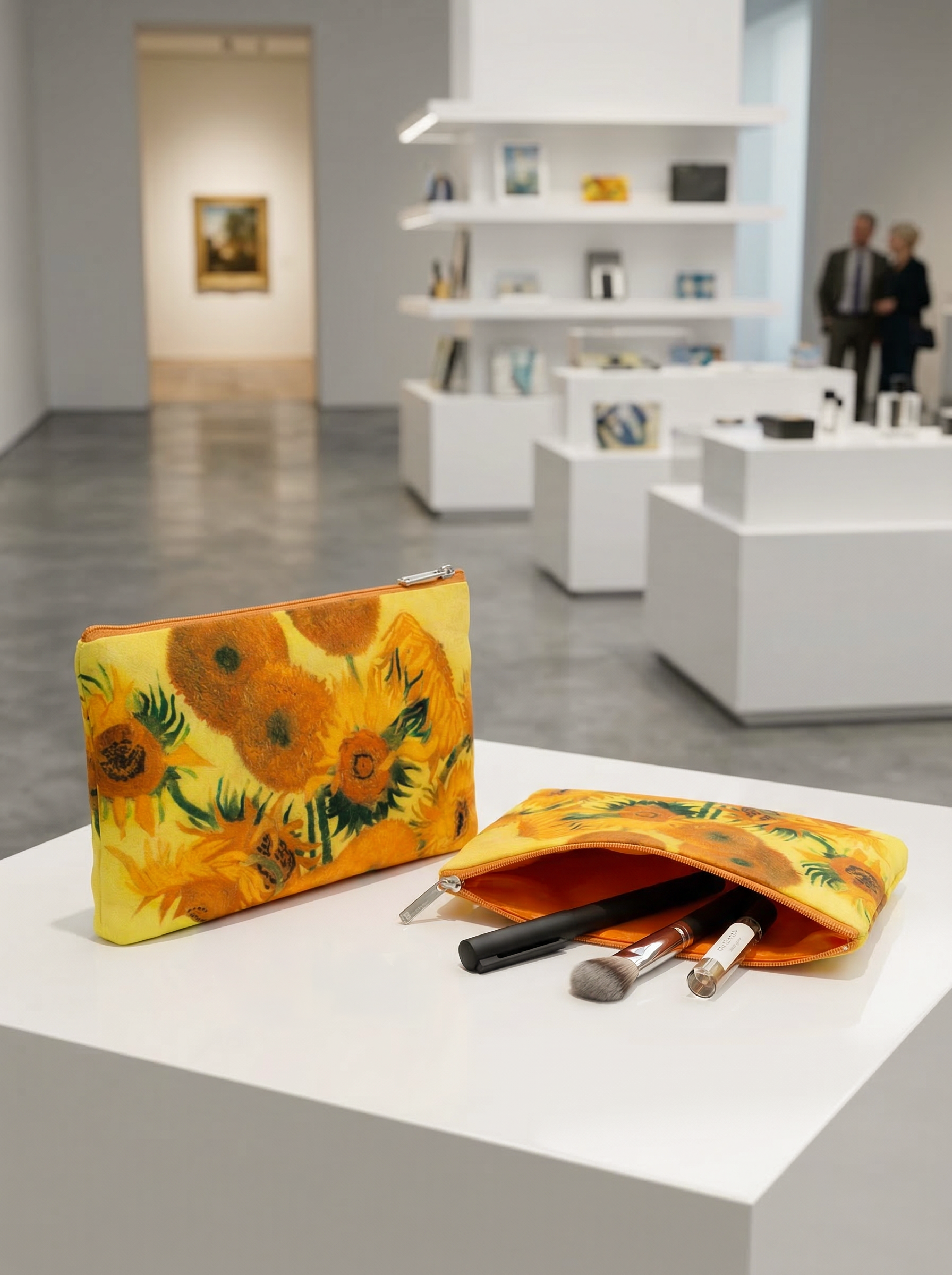 Cosmetic & Travel Bag Sunflowers Vincent van Gogh – displayed in museum shop | ArtyGifts
