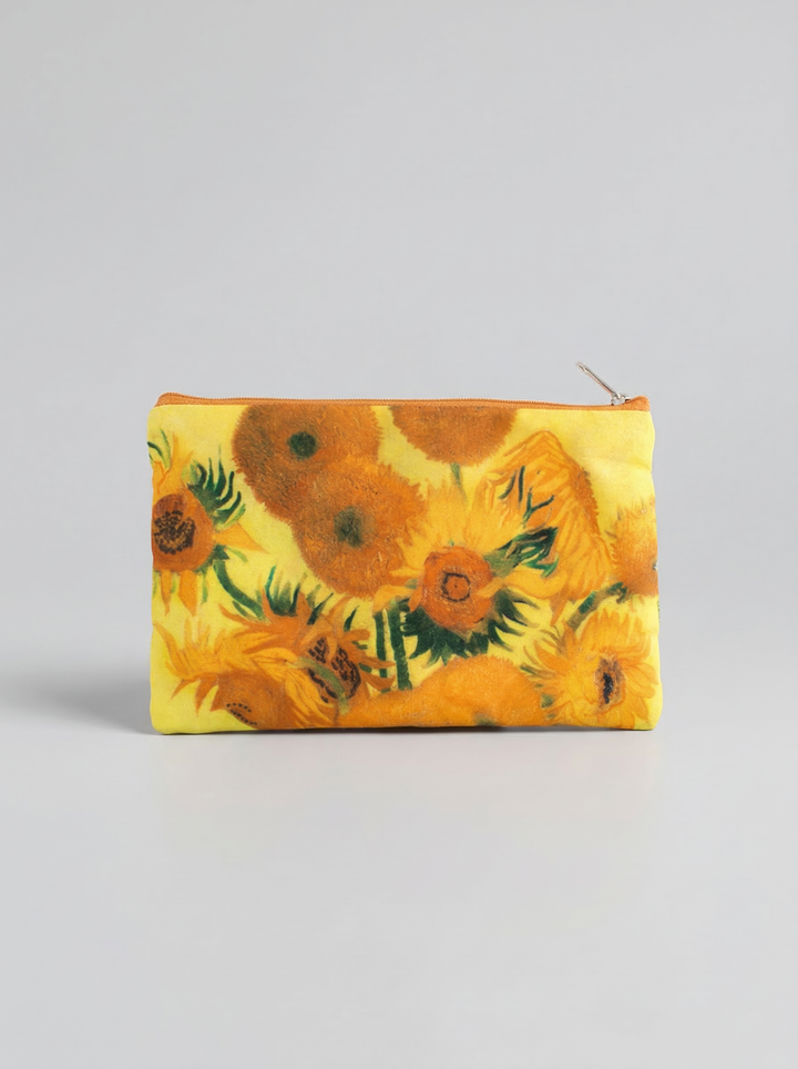 Cosmetic & Travel Bag Sunflowers Vincent van Gogh – art makeup bag detail | ArtyGifts
