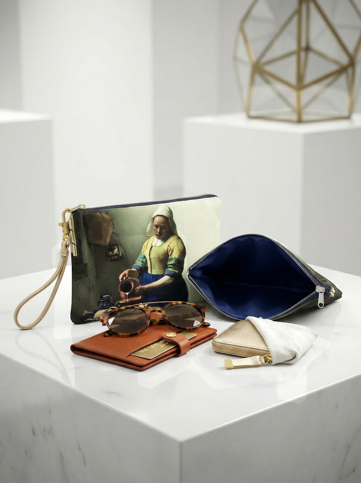 Cosmetic & Travel Bag The Milkmaid Johannes Vermeer – displayed in museum shop | ArtyGifts
