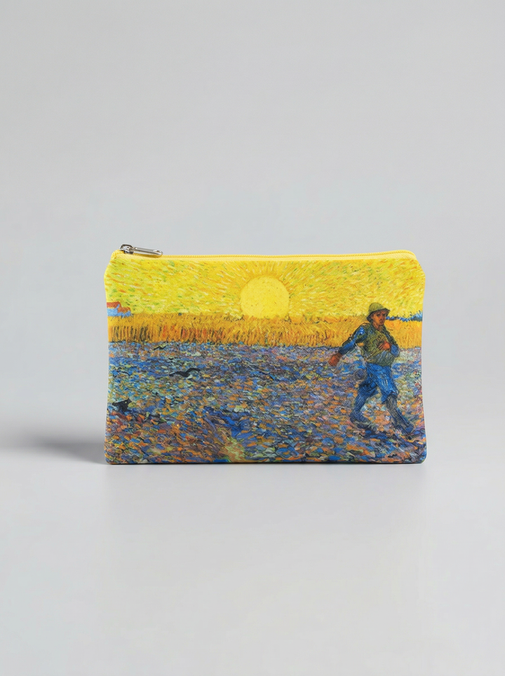 Cosmetic & Travel Bag The Sower Vincent van Gogh – art makeup bag detail | ArtyGifts
