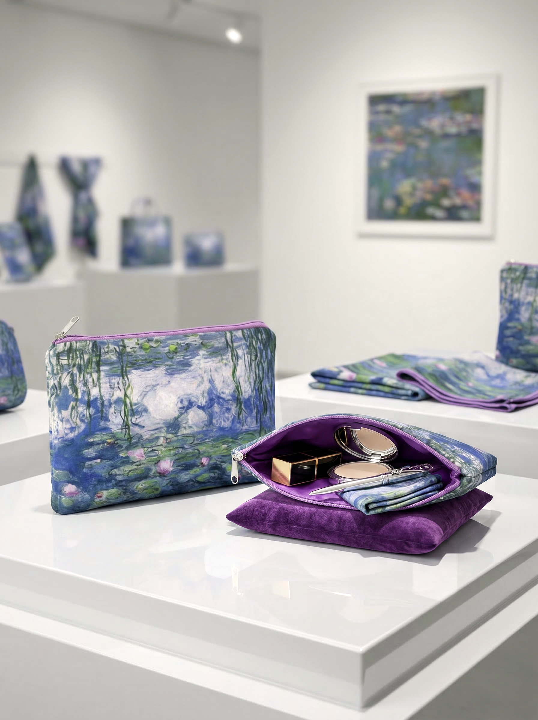 Cosmetic & Travel Bag Water Lilies Claude Monet – displayed in museum shop | ArtyGifts
