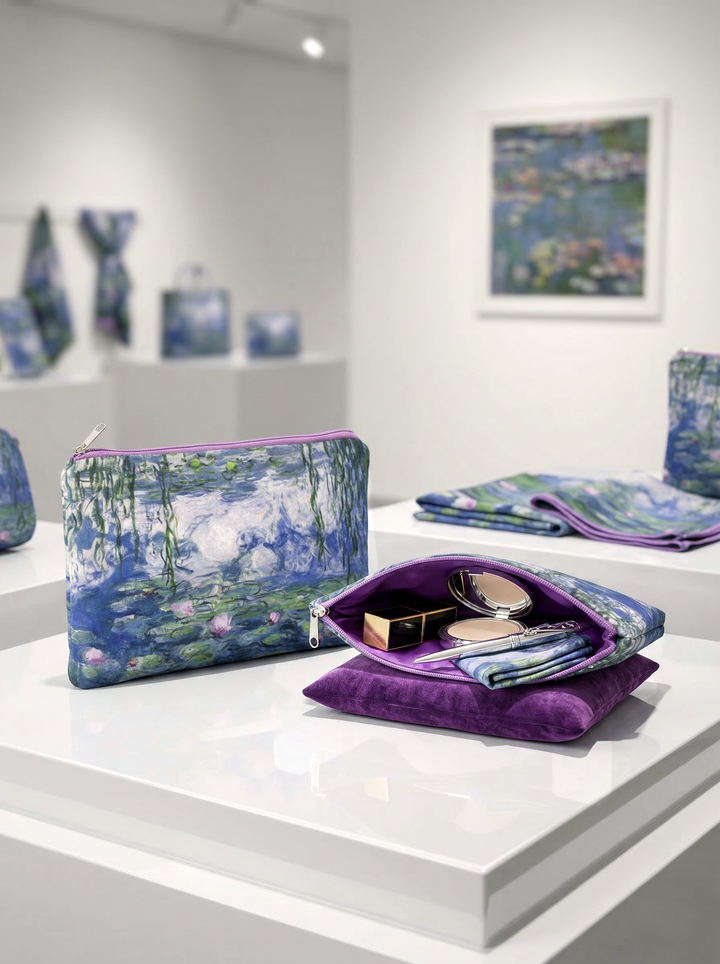 Cosmetic & Travel Bag Water Lilies Claude Monet – displayed in museum shop | ArtyGifts
