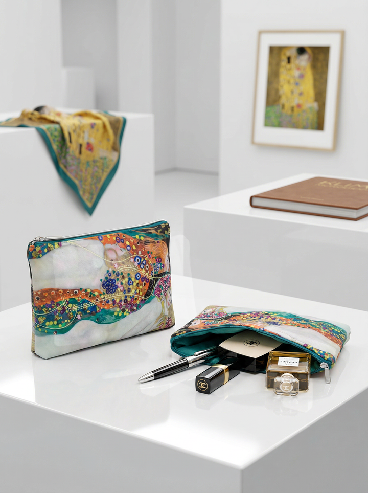 Cosmetic & Travel Bag Water Serpents II Gustav Klimt – displayed in museum shop | ArtyGifts
