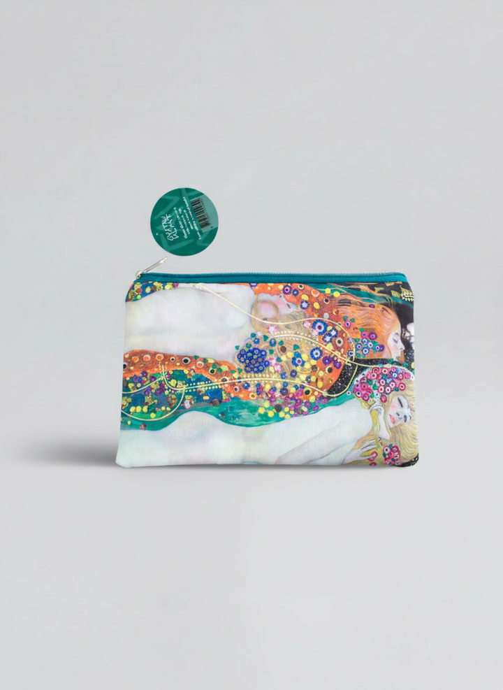 Cosmetic & Travel Bag Water Serpents II Gustav Klimt – art makeup bag detail | ArtyGifts
