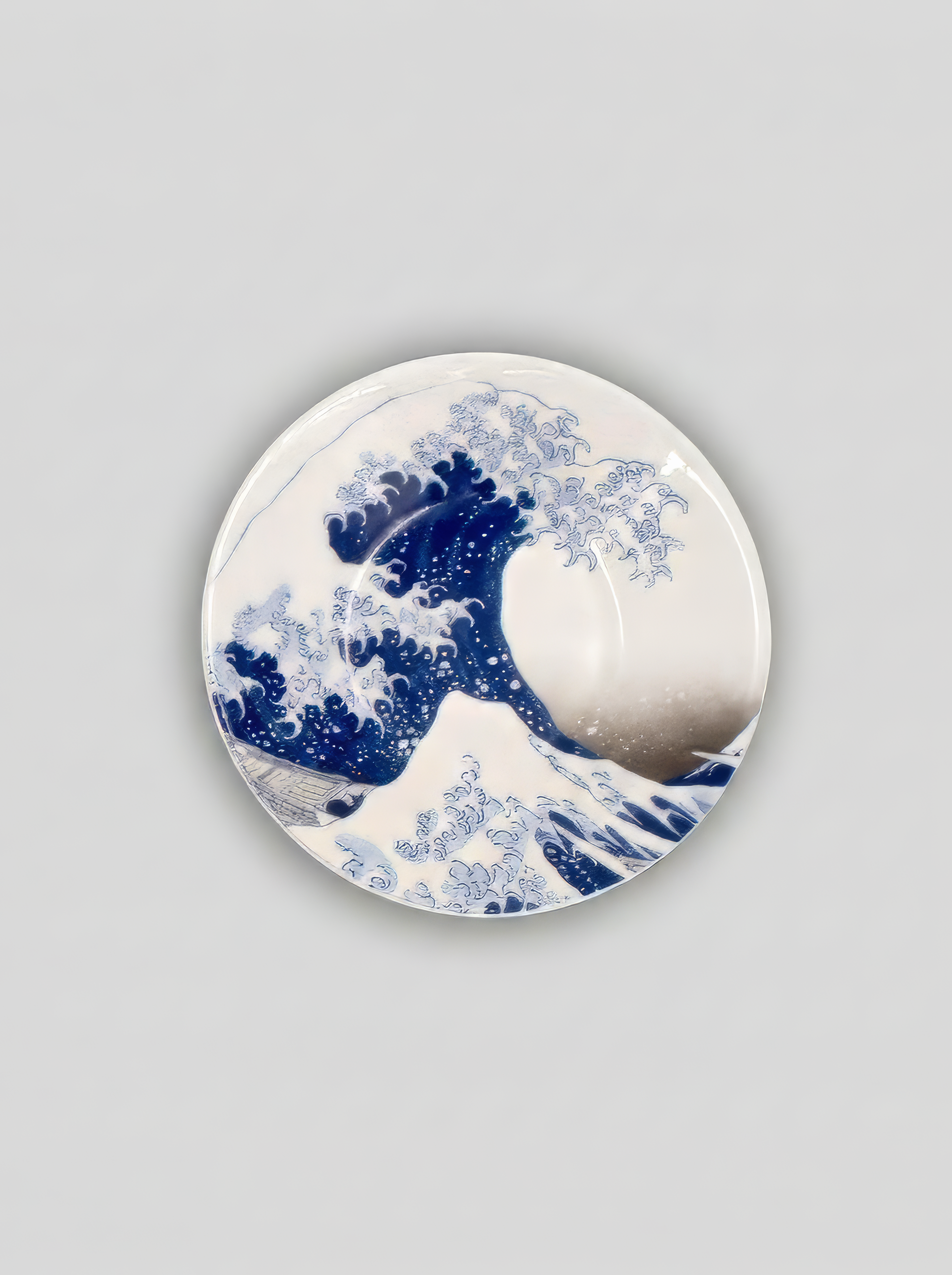 Detail of espresso saucer with The Great Wave motif by Katsushika Hokusai — ArtyGifts
