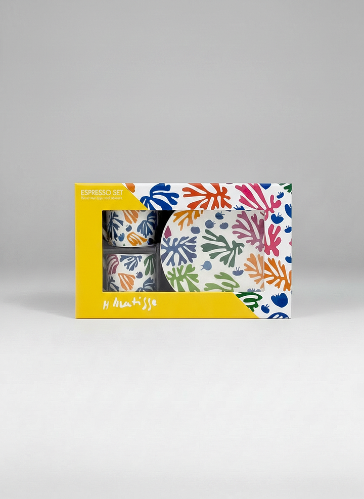 Packaged product with colorful design on a gray background The Parakeet and the Mermaid by Henri MAisse