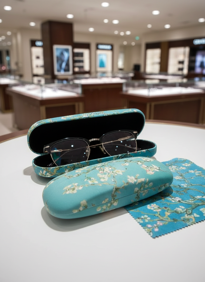 Eyewear Care Gift Set Almond Blossom Vincent van Gogh – spectacle case with microfiber cloth | ArtyGifts
