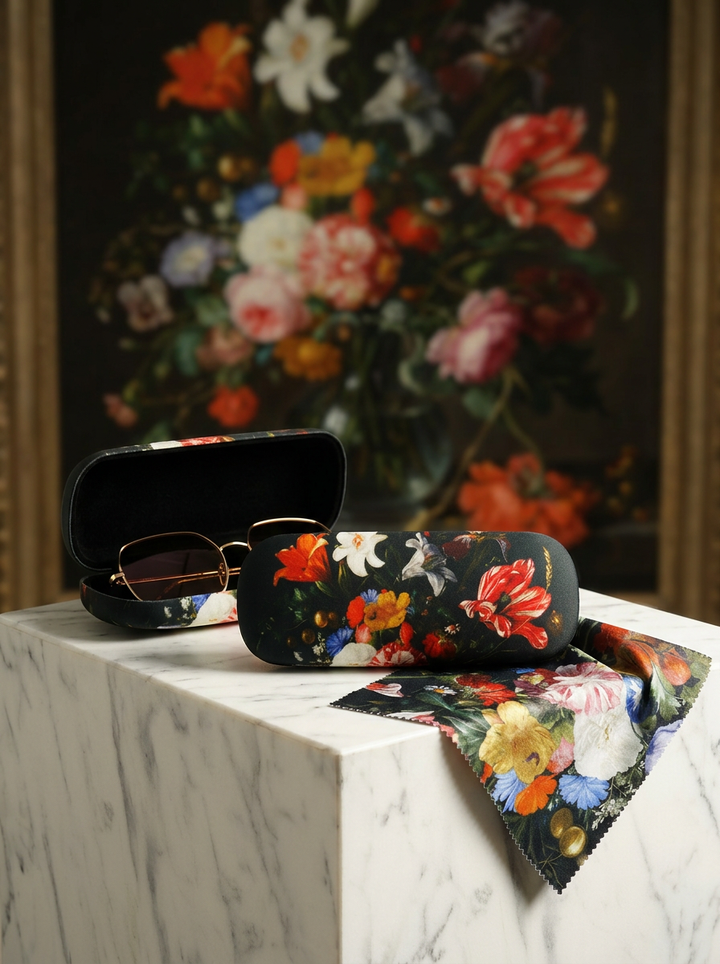 Eyewear Care Gift Set Flowers Still Life Jan Davidsz. de Heem – spectacle case with microfiber cloth | ArtyGifts
