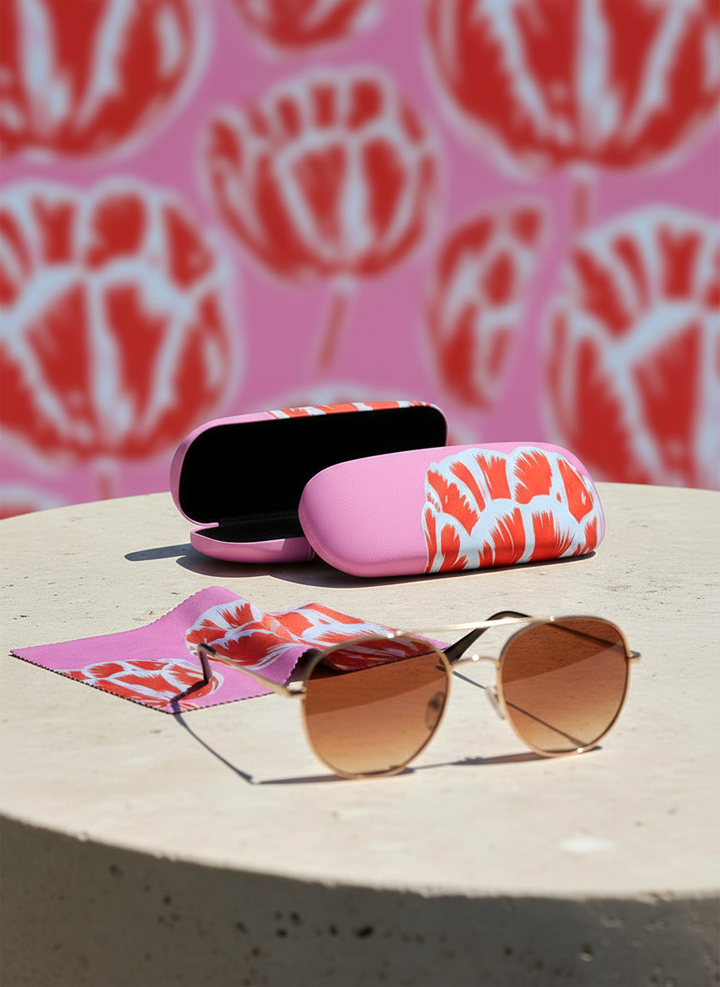 Eyewear Care Gift Set Modern Tulips – spectacle case with microfiber cloth | ArtyGifts
