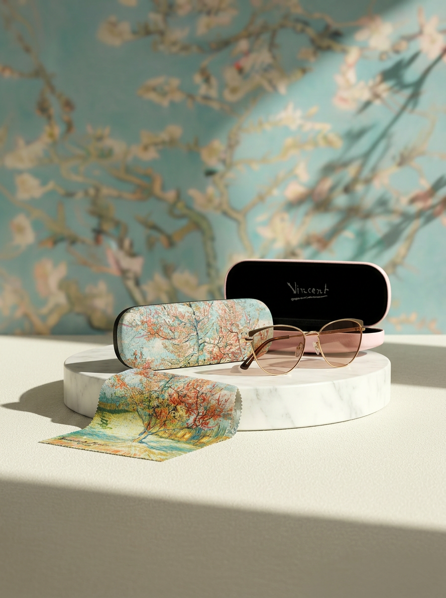 Eyewear Care Gift Set Souvenir de Mauve Vincent van Gogh – spectacle case with microfiber cloth | ArtyGifts
