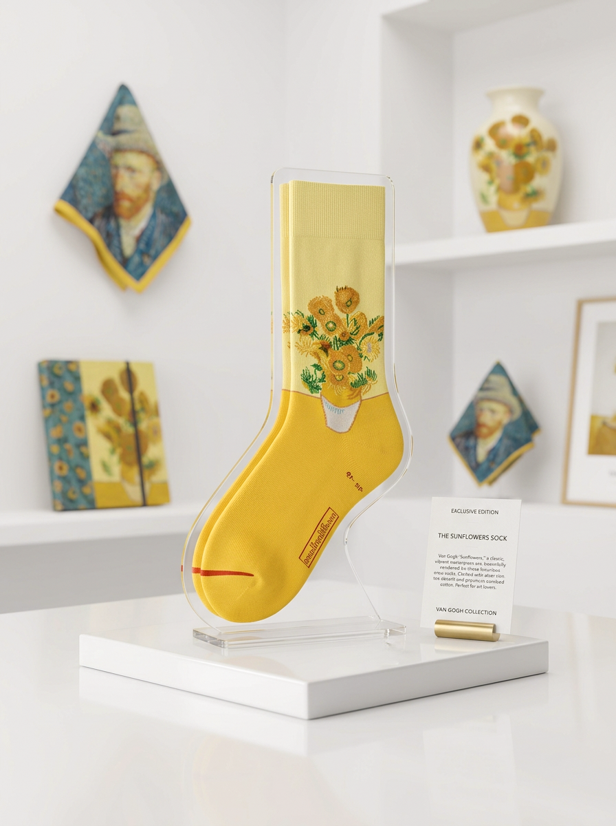 Art Socks, Sunflowers, Vincent van Gogh